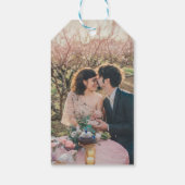 Rustieke waterverf dank u foto berg bruiloft cadeaulabel (Achterkant)