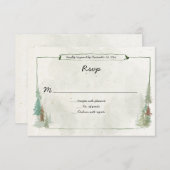 Rustieke waterverf dennenbos RSVP (Voorkant / Achterkant)