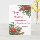 Rustieke Waterverf Dochter in Law Vrolijk kerstfee Kaart (Gele Bloem)