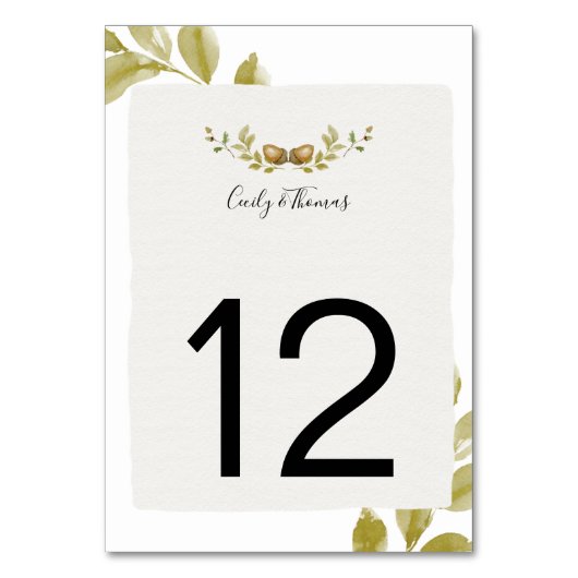 Rustieke Waterverf eikels en eikenbladeren | Kaart (Voorkant)