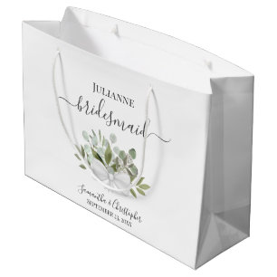 Rustieke Waterverf Eucalyptus Bruidsmeisje Groot Cadeauzakje
