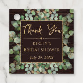 Rustieke Waterverf Eucalyptus Bruiloftsshower Bedankjes Labels (Voorkant)