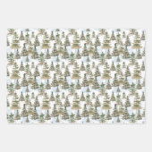 Rustieke Waterverf Evergreen Pine Tree Christmas Inpakpapier Vel (Voorkant)