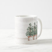 Rustieke Waterverf Evergreen Trees Mok (Voorkant rechts)
