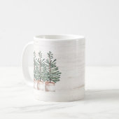 Rustieke Waterverf Evergreen Trees Mok (Voorkant links)