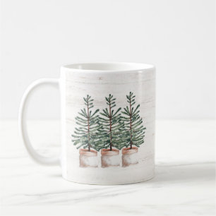Rustieke Waterverf Evergreen Trees Mok