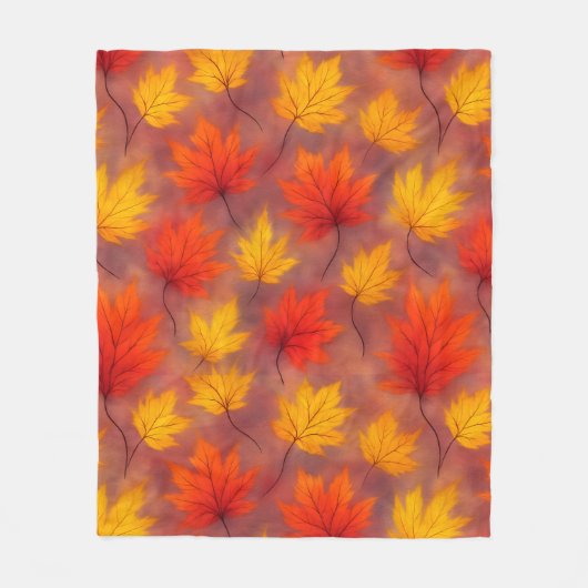Rustieke Waterverf Fall Leaves - Autumn Foliage Fleece Deken (Voorkant)