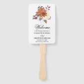 Rustieke Waterverf Floral Boho bruiloft programma Handwaaier (Voorkant)