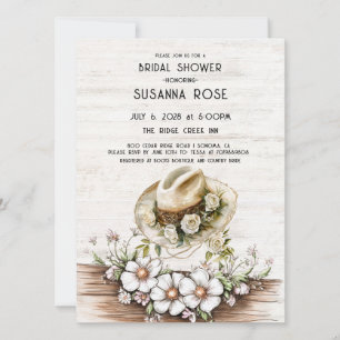 Rustieke Waterverf Floral cowgirl Pet Vrijgezellen Kaart