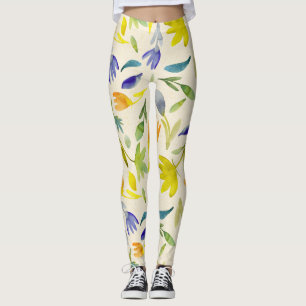 Rustieke Waterverf Floral Garden Botanical Leggings