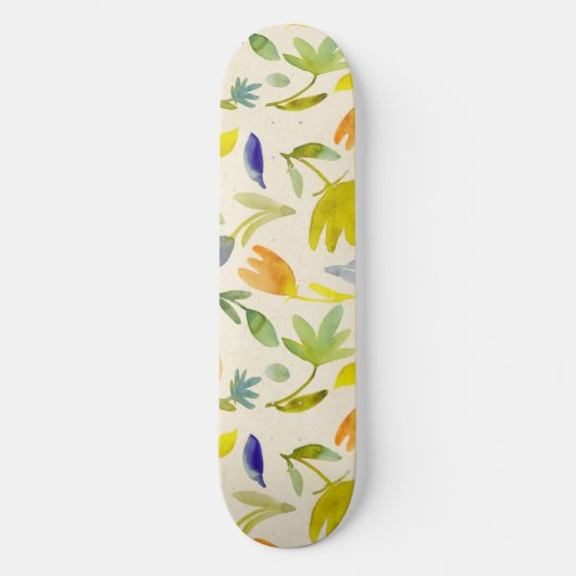 Rustieke Waterverf Floral Garden Botanical Skateboard (Voorkant)