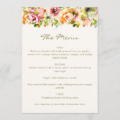 Rustieke Waterverf Floral Wedding Custom Menu (Voorkant)
