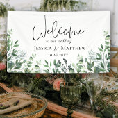 Rustieke Waterverf Foliage Bruiloft Banner