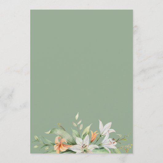 Rustieke Waterverf geïllustreerde trouwdag tijdlij Programma (Achterkant)