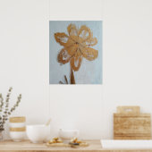 Rustieke Waterverf Gouden Daisy Poster (Keuken)