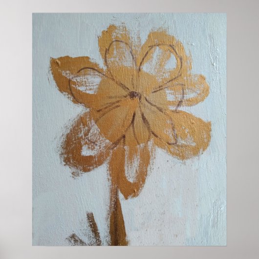 Rustieke Waterverf Gouden Daisy Poster (Voorkant)