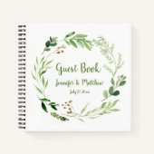 Rustieke Waterverf Greenery Wreath Gastboek Notitieboek (Voorkant)