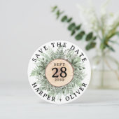 Rustieke Waterverf groen opslaan van de datum brui Kaart (Staand voorkant)