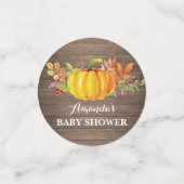Rustieke Waterverf Herfst Pompoen Baby shower Confetti (Kleine voorkant)