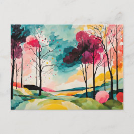 Rustieke Waterverf herfstschoonheid Briefkaart