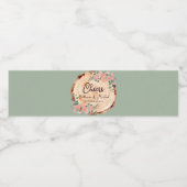 Rustieke Waterverf Hout Slice Sage Groen Waterfles Etiket (Enkel label)