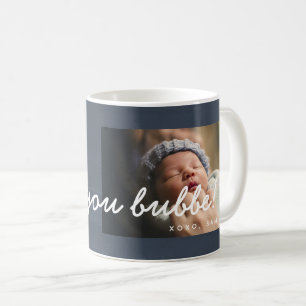 Rustieke Waterverf Ik hou van Bubbe Mok - Navy