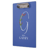 Rustieke waterverf initiaal G docent Klembord (Links)