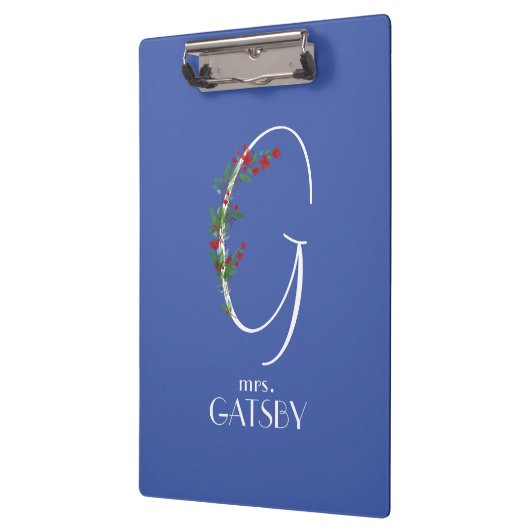 Rustieke waterverf initiaal G docent Klembord (Links)