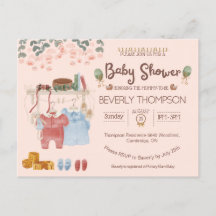 Rustieke Waterverf jongen meisje baby shower Brief