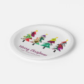 Rustieke Waterverf kerstbomen Papieren Bordje (Gekanteld)