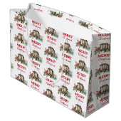 Rustieke Waterverf Kerstlantaarn Pijnboombessen Groot Cadeauzakje (Achterkant Gekanteld)