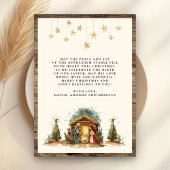  rustieke Waterverf kerststal Feestdagenkaart