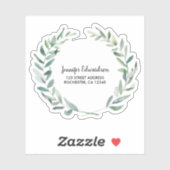 Rustieke waterverf laat retouradres achter sticker (Vel)