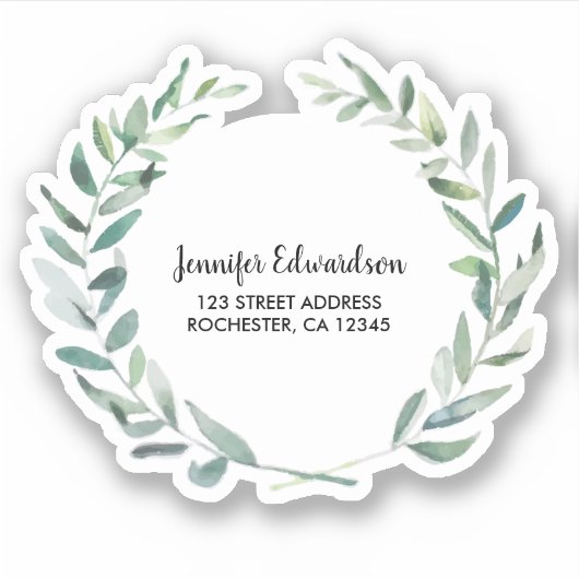 Rustieke waterverf laat retouradres achter sticker (Voorkant)