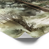 Rustieke Waterverf Lake Forest Wedding Welkomstbor Poster (Hoek)