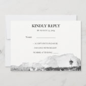 Rustieke waterverf land berg RSVP Kaart (Voorkant)