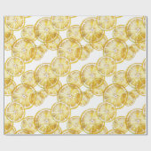 Rustieke Waterverf Lemon Slices Pattern Cadeaupapier (Vlak)