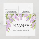 Rustieke Waterverf Lilacs Bruiloft RSVP Briefkaart (Voorkant / Achterkant)