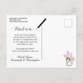 Rustieke Waterverf Lilacs Bruiloft Save the Date Uitnodiging Briefkaart (Achterkant)
