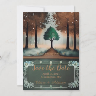Rustieke Waterverf Lone Tree Save The Date