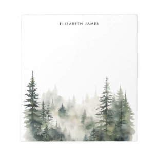 Rustieke Waterverf mistig taartbos gepersonaliseer Notitieblok