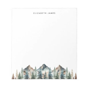 Rustieke Waterverf mistig taartbos gepersonaliseer Notitieblok