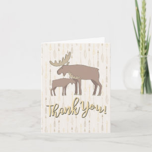 Rustieke Waterverf Moose boho Bedankt briefkaart