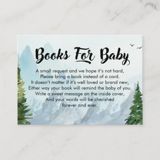 Rustieke Waterverf Mountain Boeken voor Baby Informatiekaartje (Voorkant)