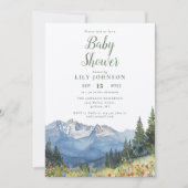 Rustieke Waterverf Mountain Wildflower Baby shower Kaart (Voorkant)