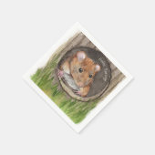 rustieke Waterverf muis Servet (Hoek)