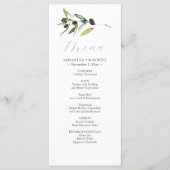 Rustieke Waterverf Olijftak Bruiloft Decor Menu's (Voorkant)