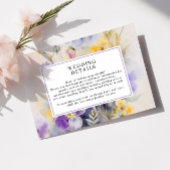 Rustieke Waterverf Paarse & gele bruiloft Details Informatiekaartje