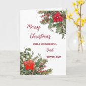 Rustieke Waterverf Papa Vrolijk Kerstfeest Kaart (Gele Bloem)