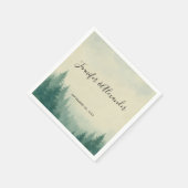 Rustieke waterverf pijnbomen bos bruiloft servet (Hoek)